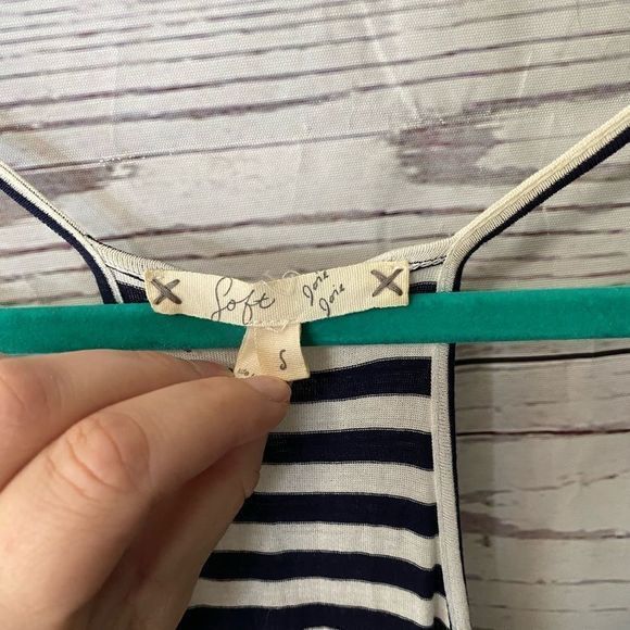 Soft joie navy razor back stripped tank small - Picture 5 of 7